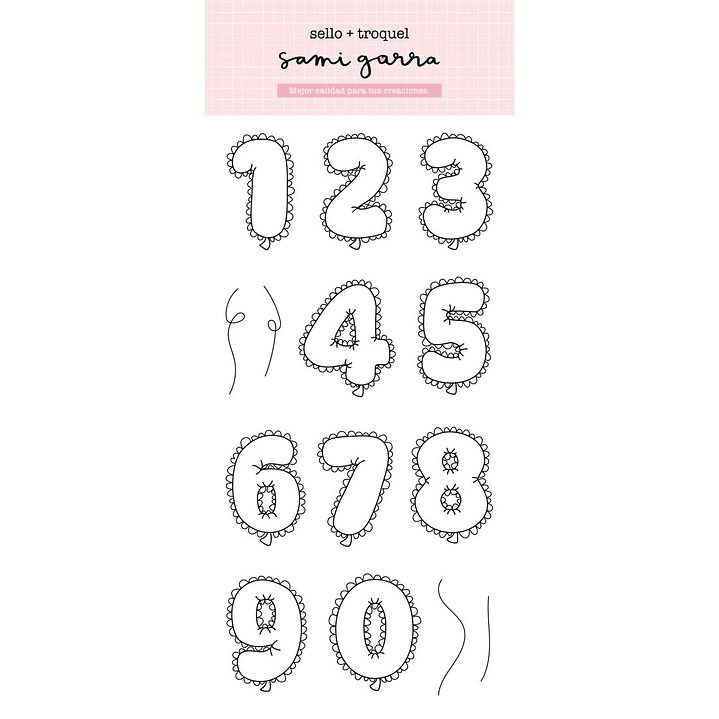 Sello + troquel diecut Números Globo (números con forma de globo) 1
