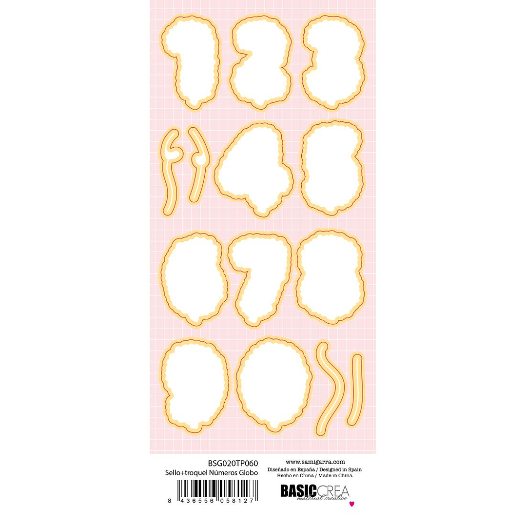 Sello + troquel diecut Números Globo (números con forma de globo) 2