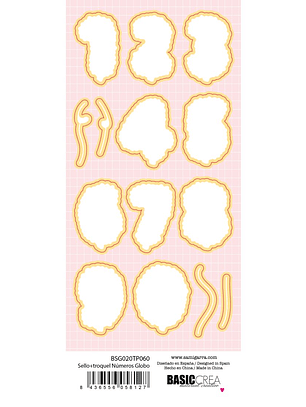 Sello + troquel diecut Números Globo (números con forma de globo)