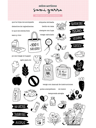 Sello Sin drama (alergias, intolerancias y veganismo) 14,6x20,6 -50 piezas