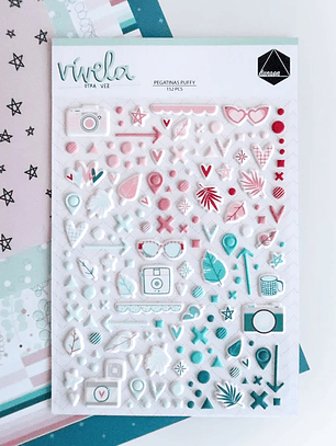 Pegatinas puffy 15x20 Vívela otra vez
