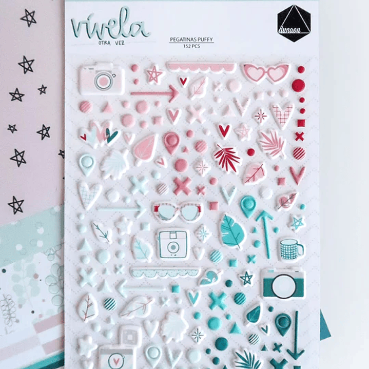 Pegatinas puffy 15x20 Vívela otra vez 1