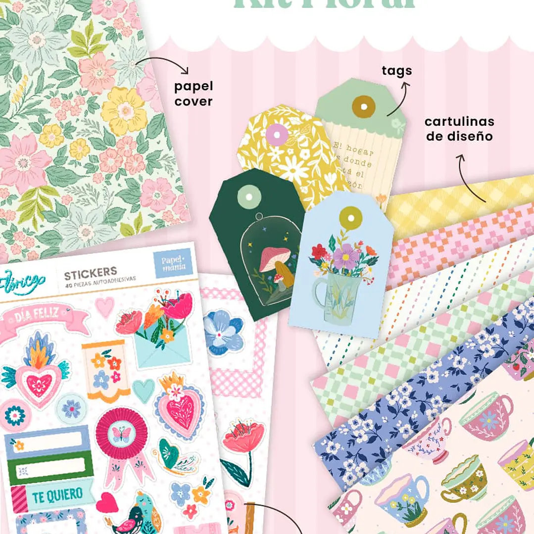 Kit y taller acordeon Floral 2