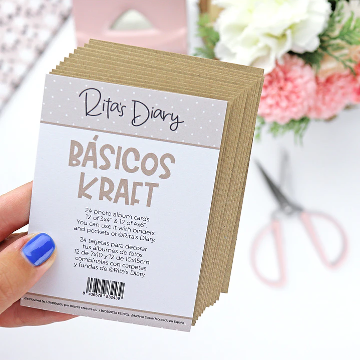 Paquete de tarjetas Kraft básicas | Colección El diario de Rita 1