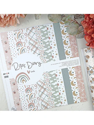 Kit de papeles coordinados Familia | Colección Rita's Diary de Alúa Cid