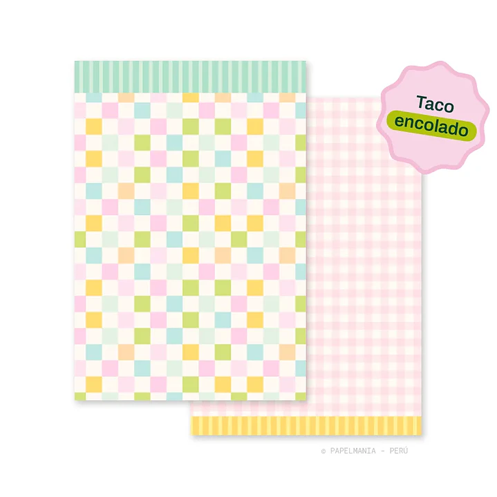Taco Chiqui Encolado - Vichy Pastel 1