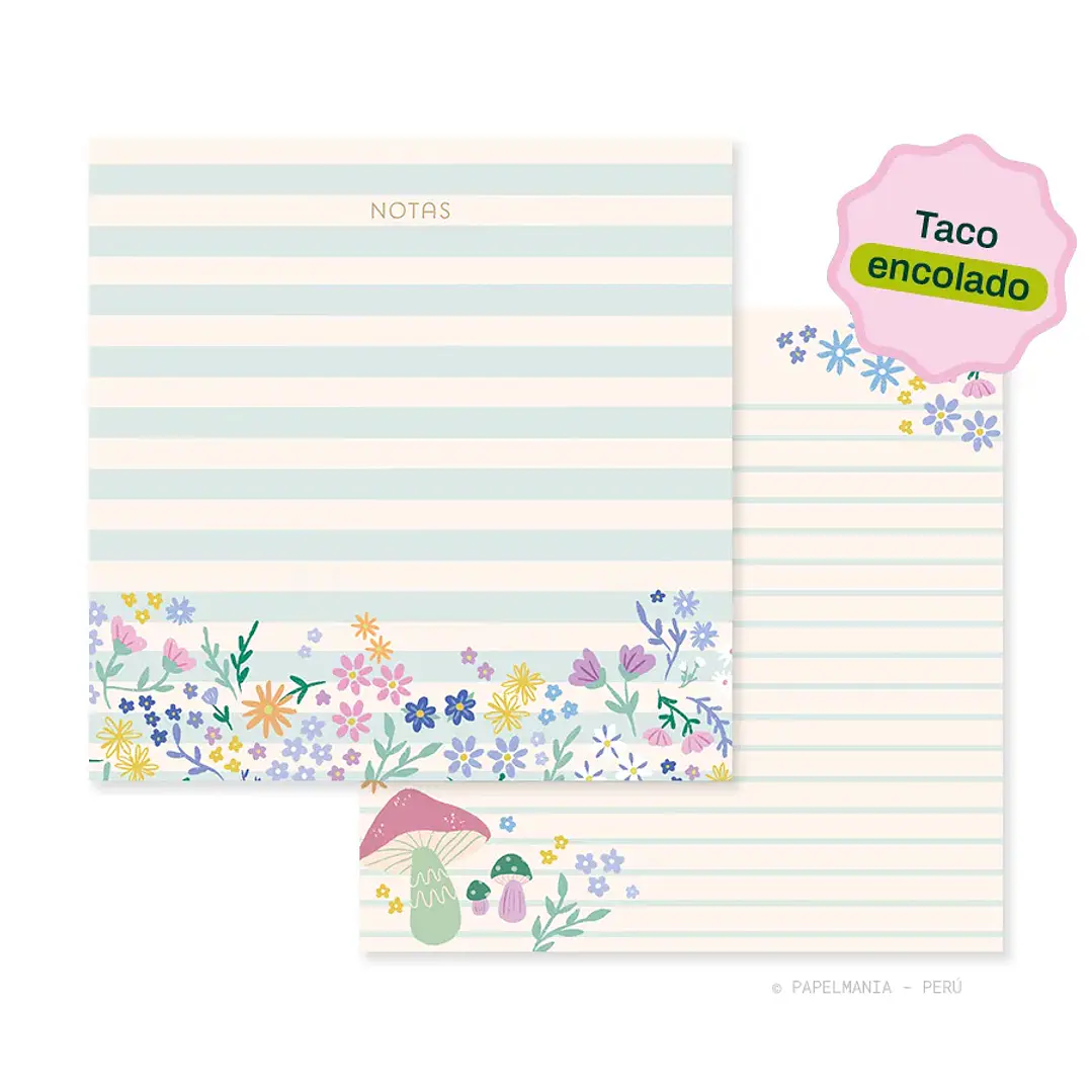 Taco Cuadro Encolado - Florcitas Rayado 1