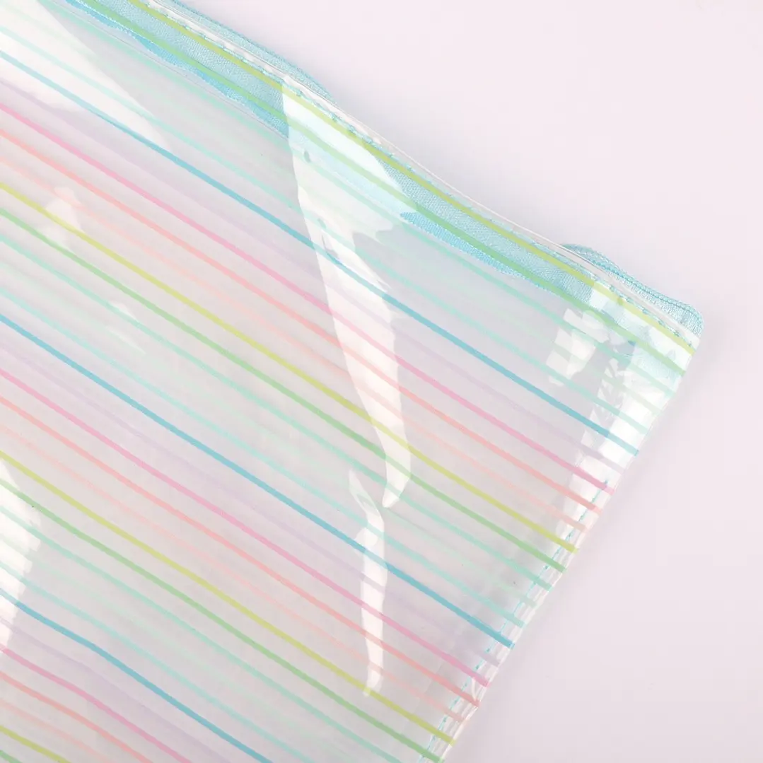 Estuche SYL Rayas con cremallera turquesa 1