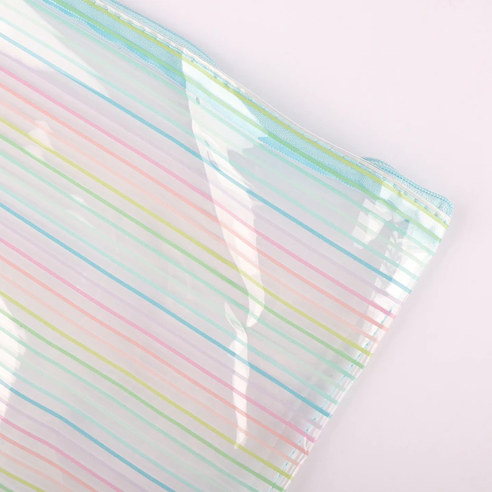 Estuche SYL Rayas con cremallera turquesa 1