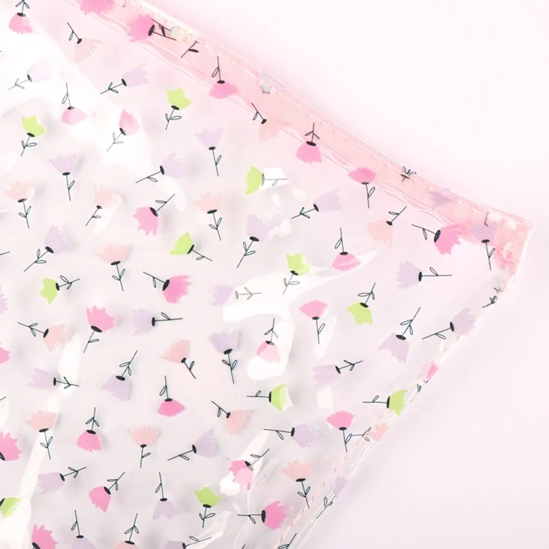 Estuche SYL Flores con cremallera rosa 1