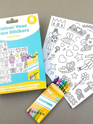 Set de pegatinas y crayons Craft Label Kids Colour Fairy Princess