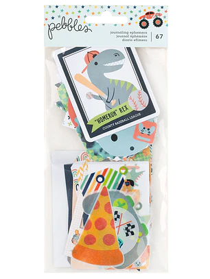 Pebbles Cool Boy Ephemera Die Cuts - Journaling, Silver Foil, 67 Pieces