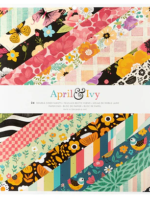 Bloc de papel de doble cara April and Ivy de 30 x 30 cm.