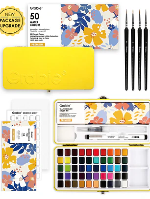 SET DE ACUARELAS PREMIUM TODO EN UNO DE 50 COLORES
