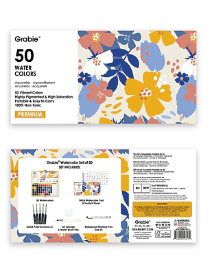 SET DE ACUARELAS PREMIUM TODO EN UNO DE 50 COLORES