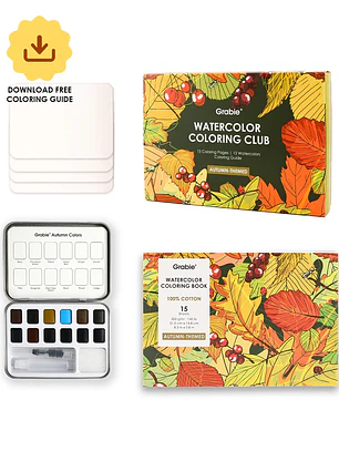CAJA PARA COLOREAR CON ACUARELA DE TEMÁTICA OTOÑO
