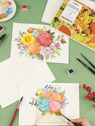 CAJA PARA COLOREAR CON ACUARELA DE TEMÁTICA OTOÑO