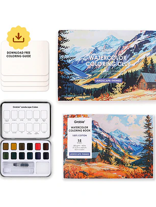 CAJA PARA COLOREAR CON ACUARELA DE TEMÁTICA PAISAJES