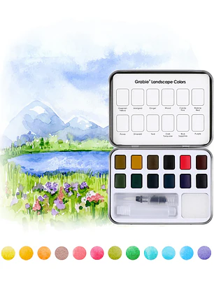 CAJA PARA COLOREAR CON ACUARELA DE TEMÁTICA PAISAJES