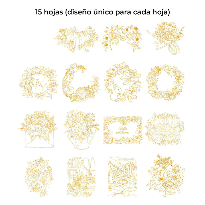 LIBRO PARA COLOREAR DE ACUARELA CON TEMÁTICA OTOÑAL (15 HOJAS 300 GSM) 3