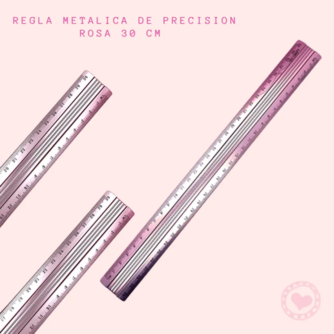 REGLA ALUMINIO ROSA  30 CM  1