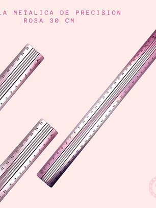 REGLA ALUMINIO ROSA  30 CM 