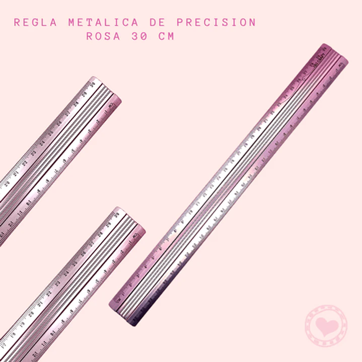 REGLA ALUMINIO ROSA  30 CM  1