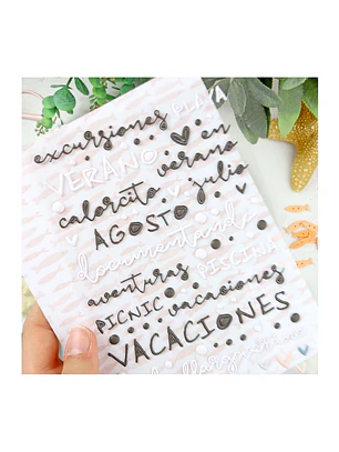 Holidadis Frases puffy stickers | Alúa Cid design