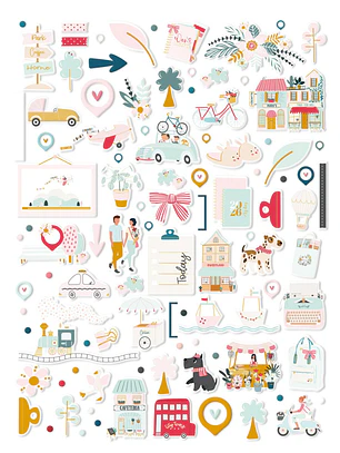 Pegatinas Puffy Ilustraciones My day en la city de Mintopía