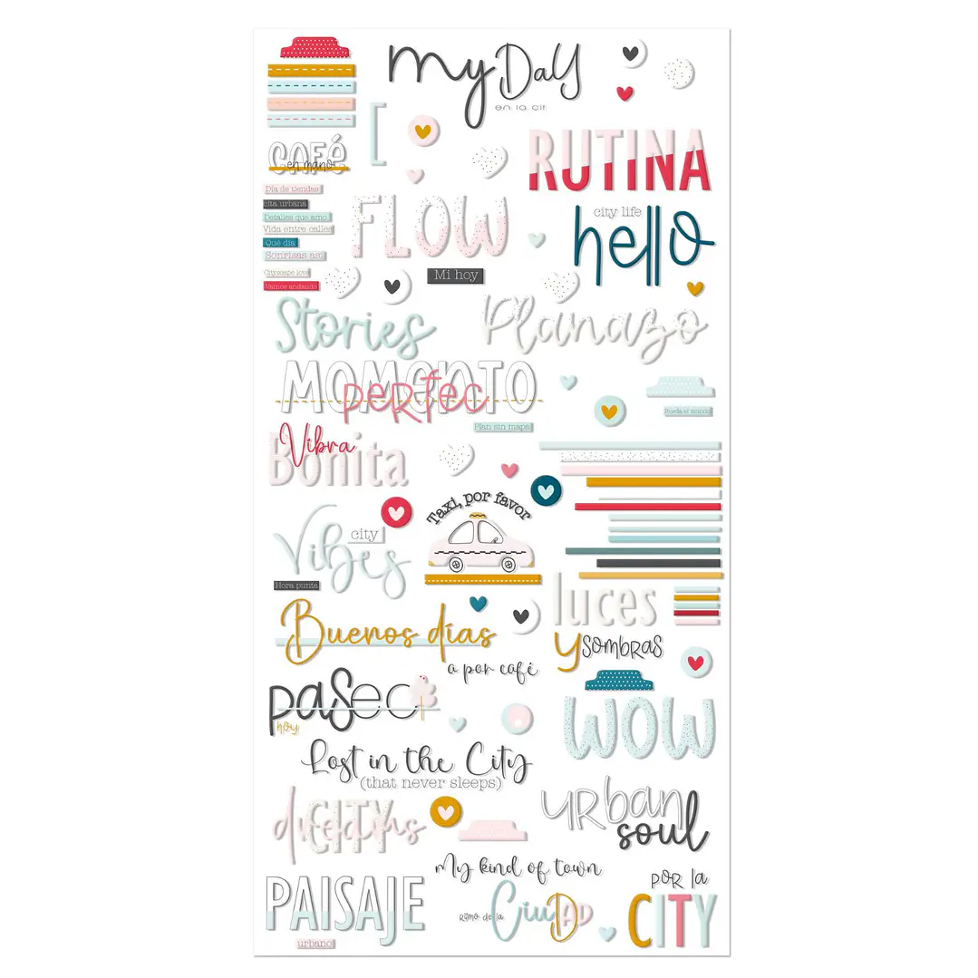 Pegatinas Puffy Frases My day en la city de Mintopía 1
