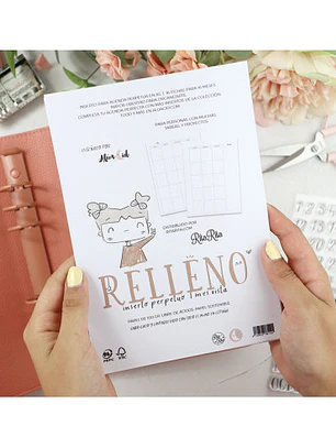 Relleno agenda perpetua Mes Vista agenda A5 (sin Taladros)