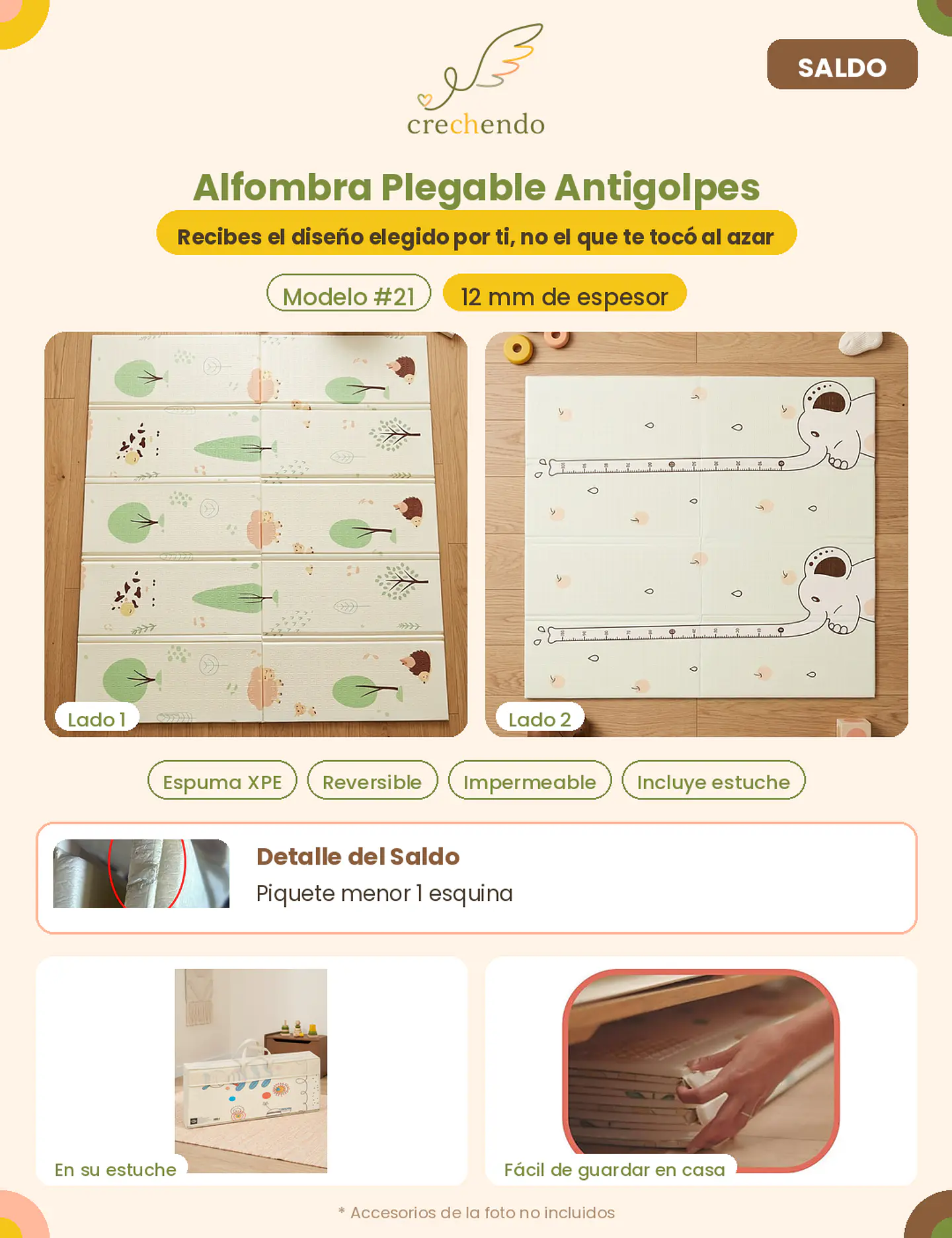 SALDO — Alfombra Plegable Antigolpes 200x180cm — 12mm — Modelo #21 1