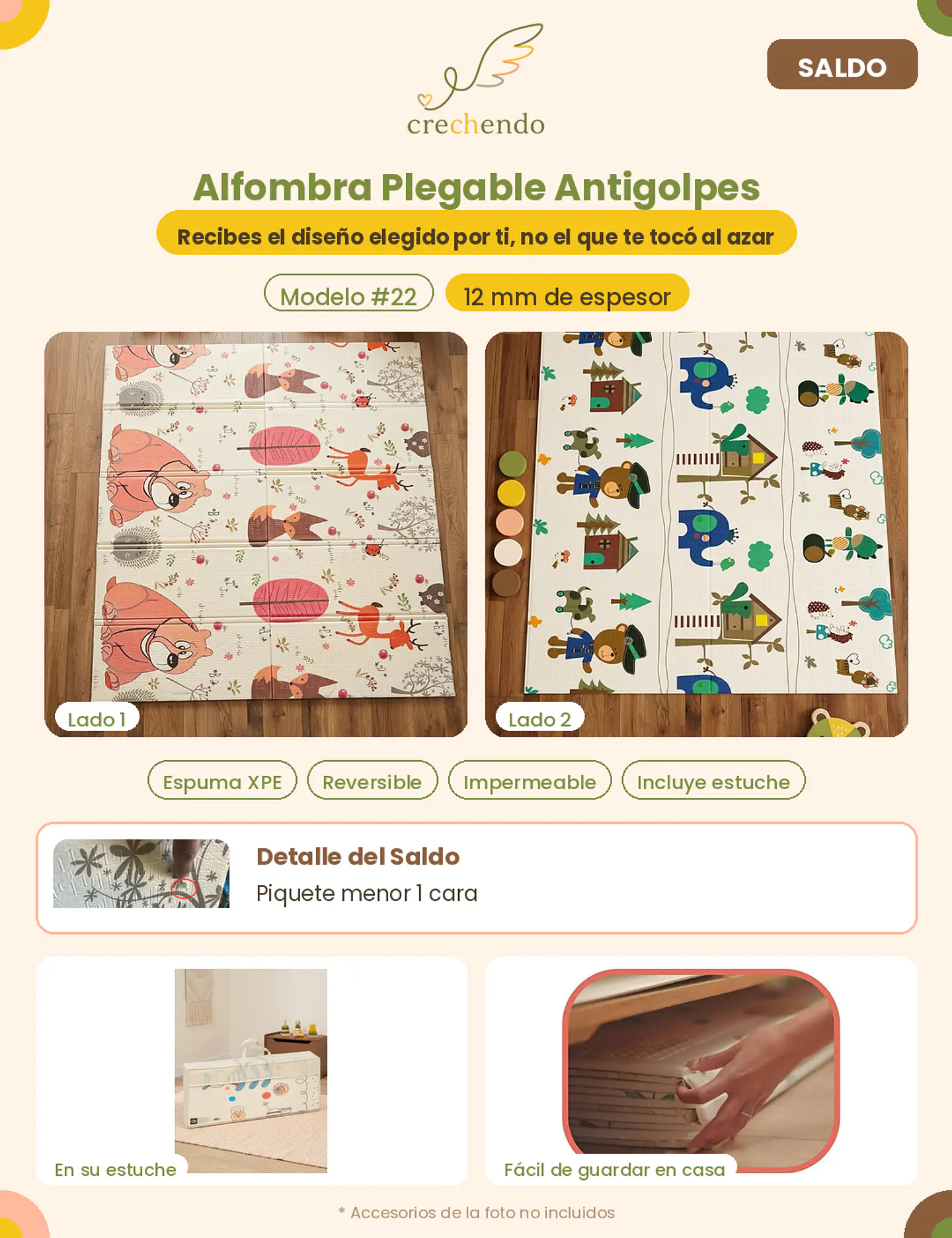 SALDO — Alfombra Plegable Antigolpes 200x180cm — 12mm — Modelo #22 1