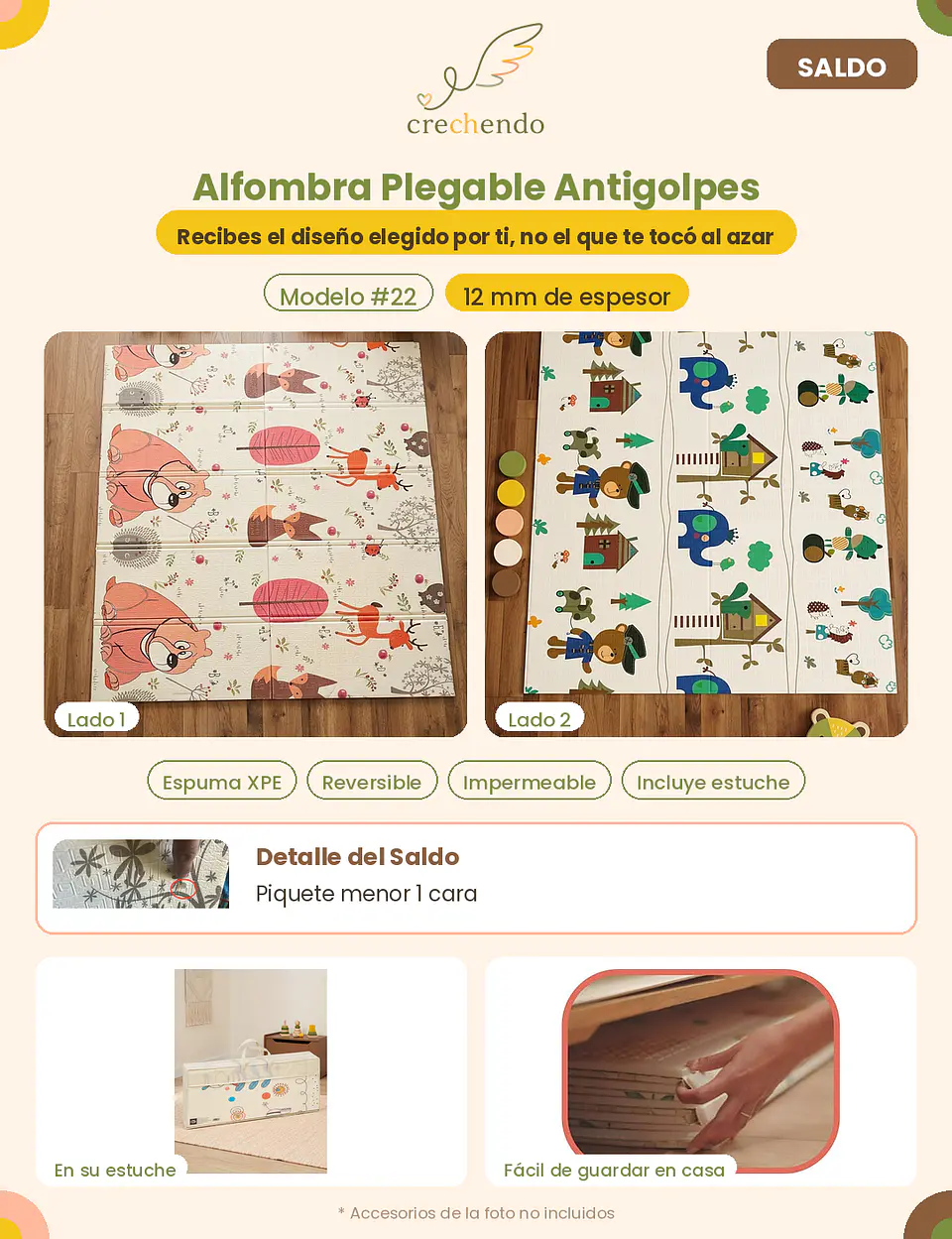SALDO — Alfombra Plegable Antigolpes 200x180cm — 12mm — Modelo #22 1