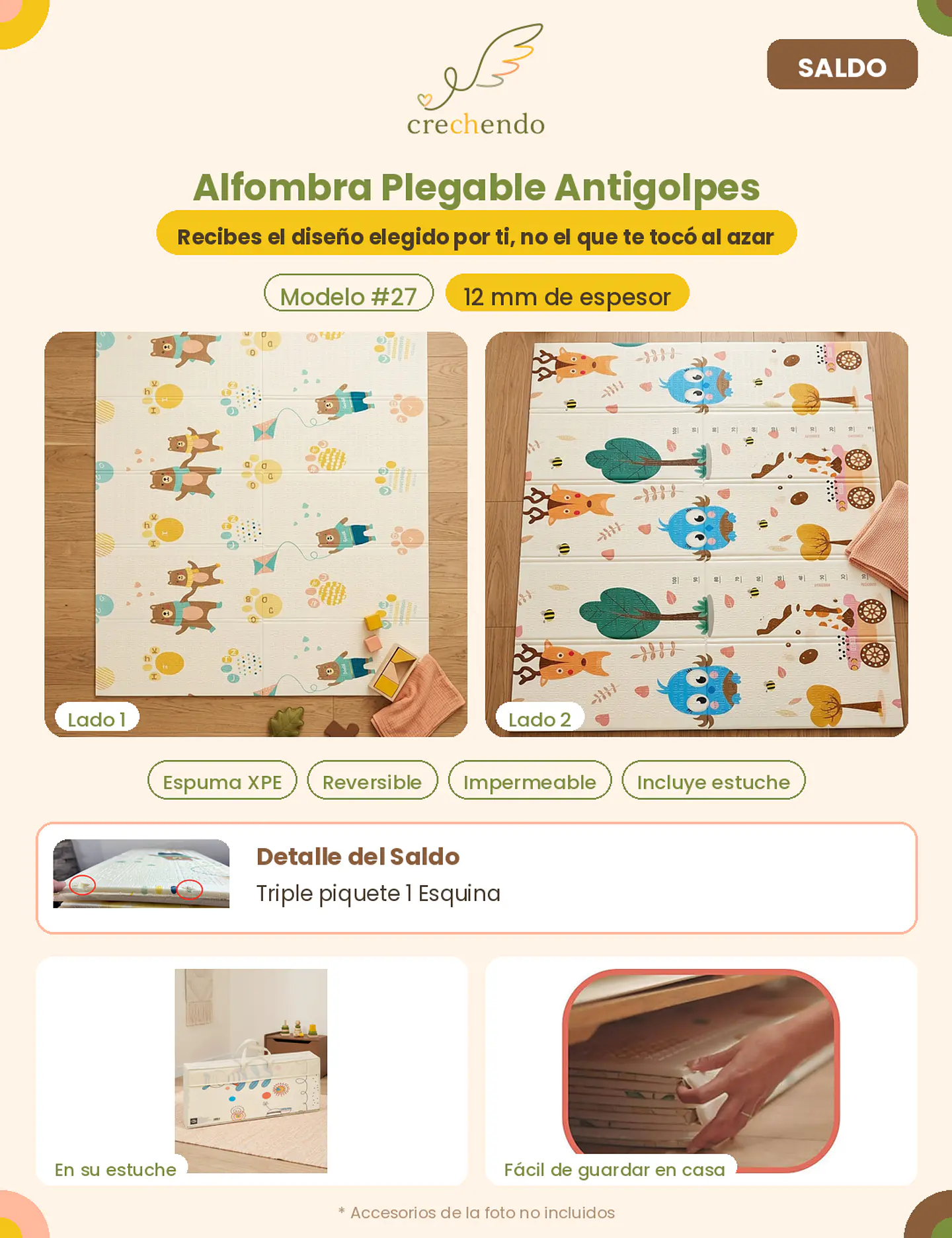 SALDO — Alfombra Plegable Antigolpes 200x180cm — 12mm — Modelo #27 1