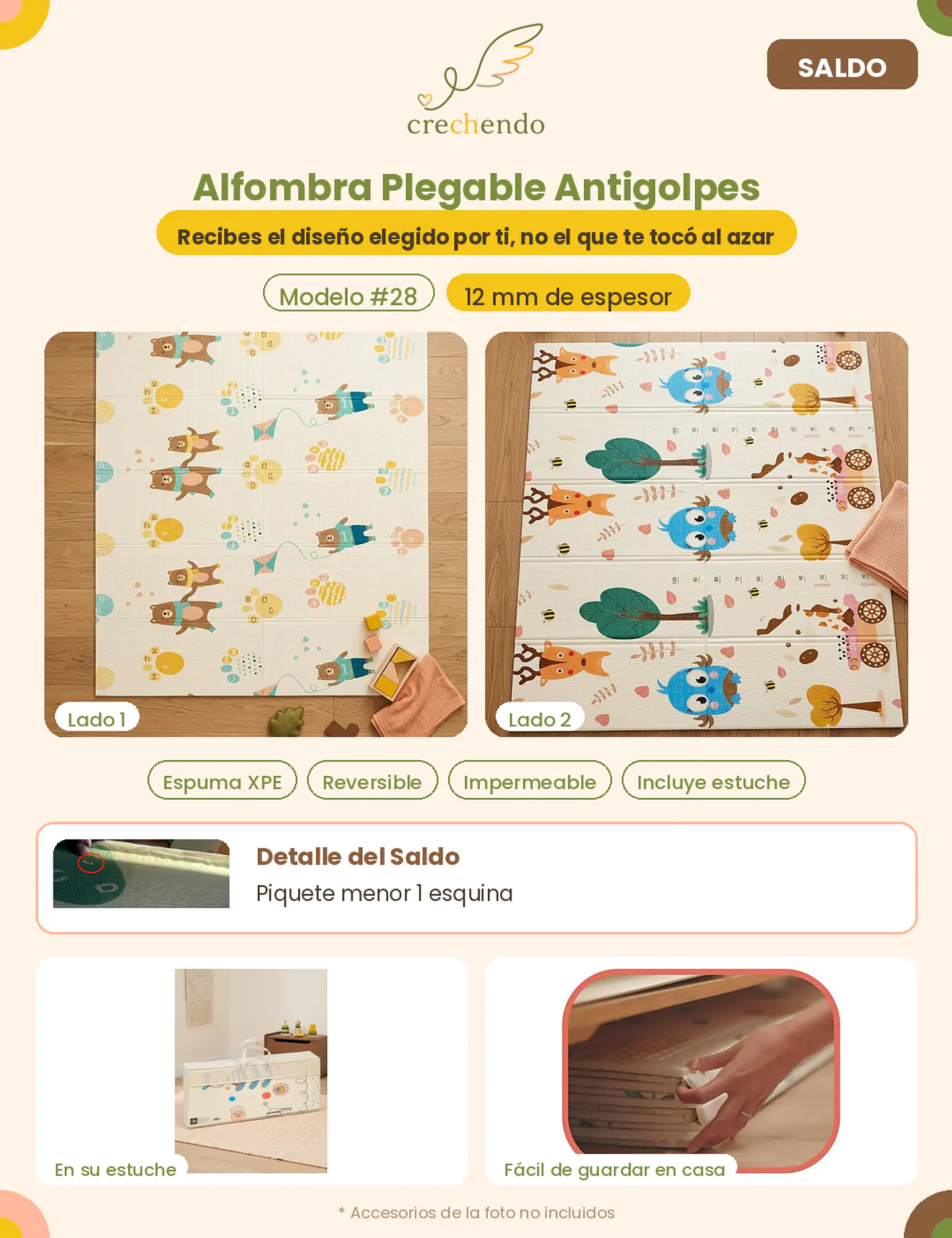 SALDO — Alfombra Plegable Antigolpes 200x180cm — 12mm — Modelo #28 1
