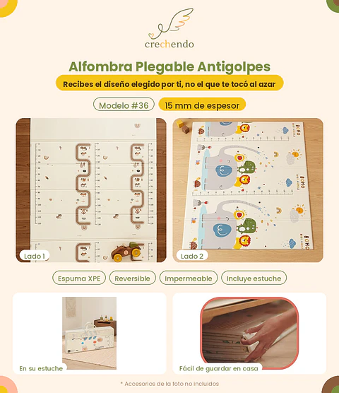 Alfombra Plegable Antigolpes 200x180cm — 15mm — Modelo #36