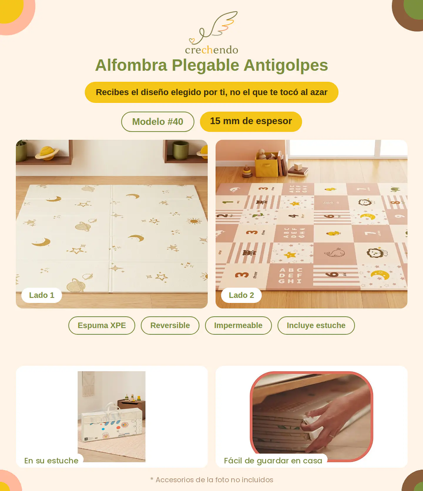 AGOTADO: Alfombra Plegable Antigolpes 200x180cm — 15mm — Modelo #40 1