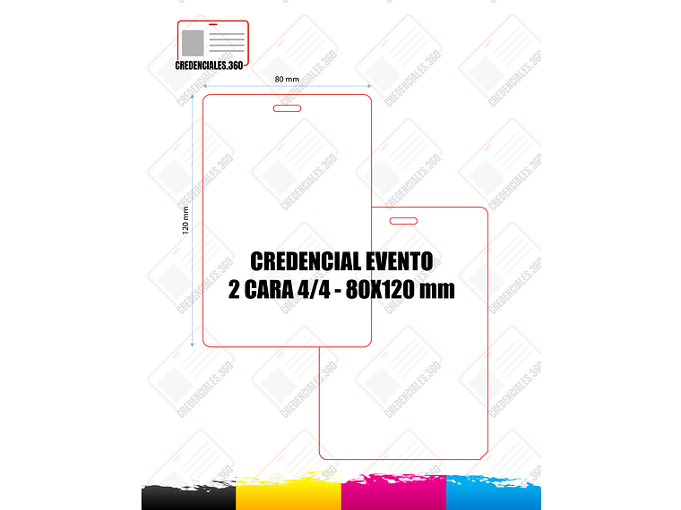 CREDENCIAL 8x12 cm 4/4 - DOS CARAS (41 A 100 UNIDADES)- COPIAR 1