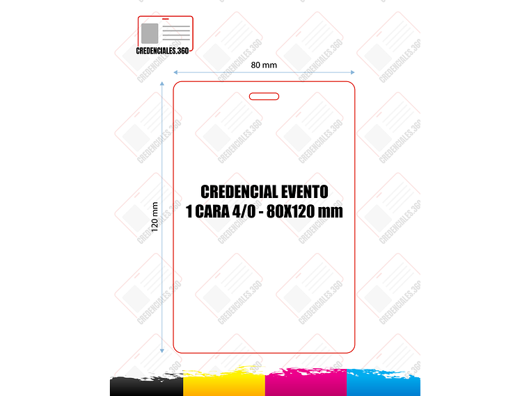 CREDENCIAL 8x12 cm 4/0-    (4 A 20 UNIDADES) 1