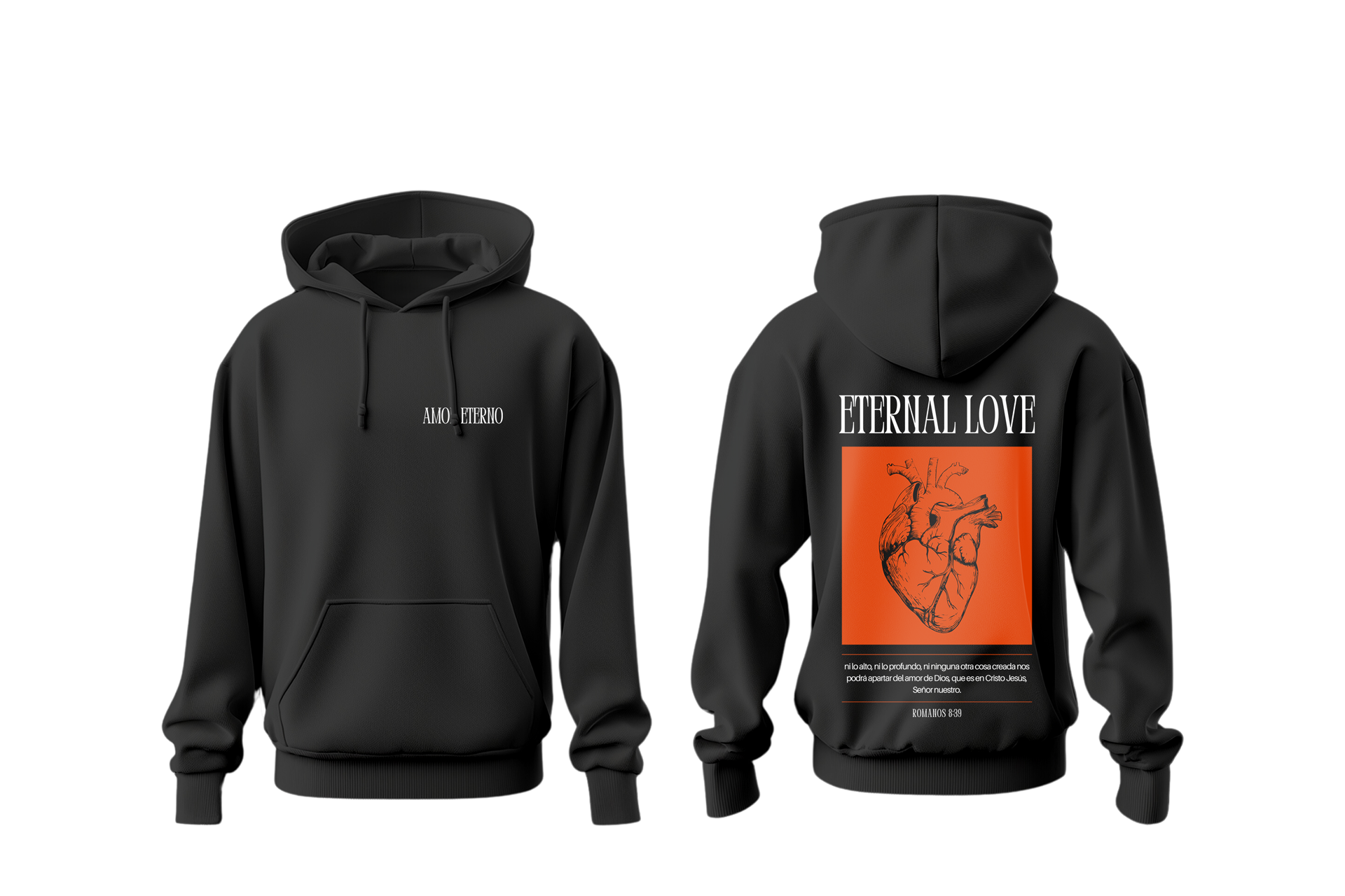 Polerón Colo Colo Urbano Hoodie Negro Amor Eterno