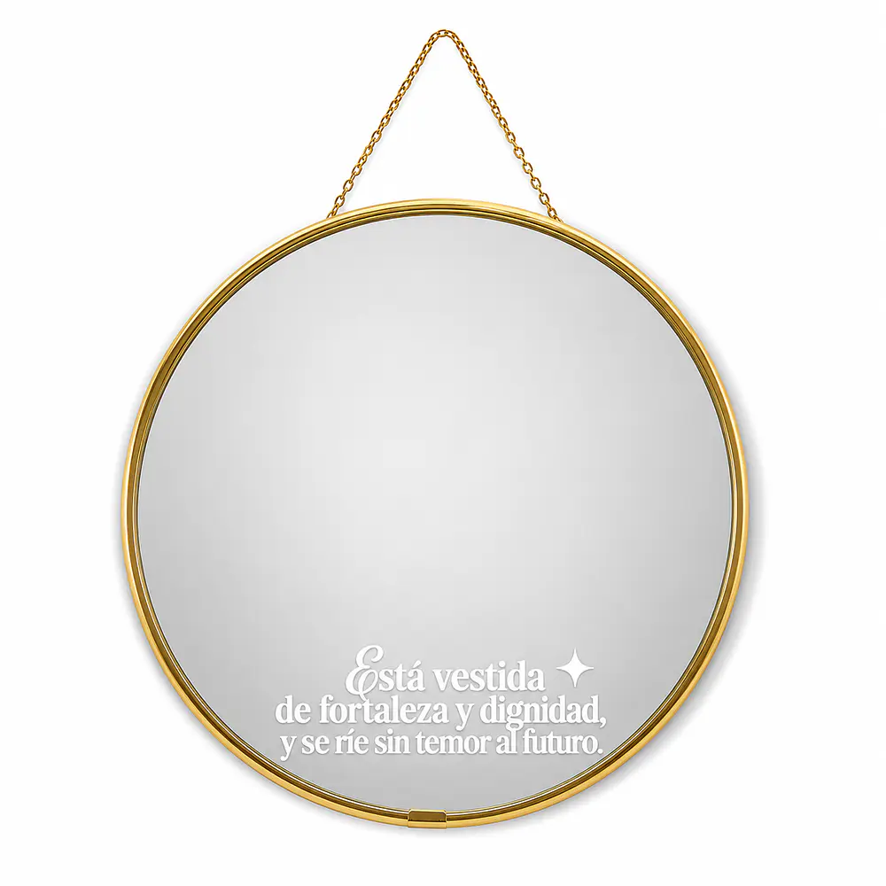 Espejos Pequeños Redondos Decorativos (Variedad De Frases)