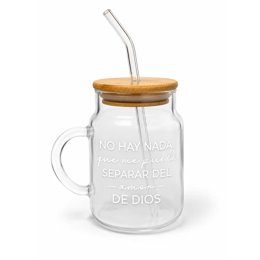 Vasos Tarro De Bambú Con Bombilla (Variedad De Frases)