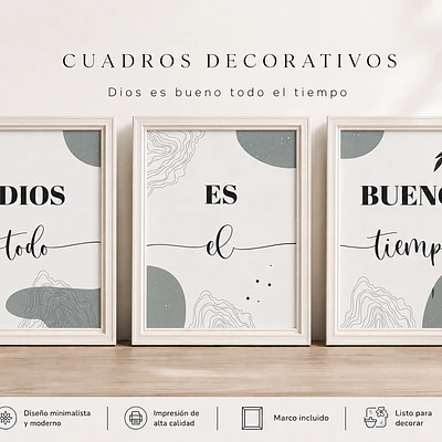 Cuadro Trilogía - "Dios Es Bueno, Todo El Tiempo"