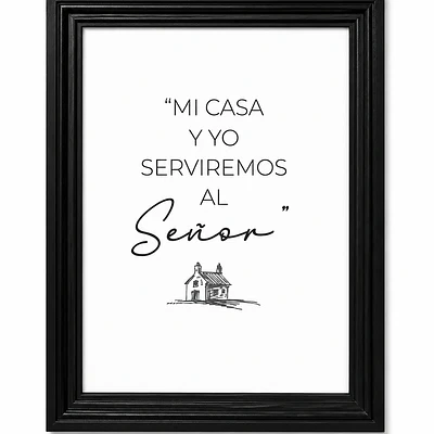 Cuadro Decorativo A4 - "Mi Casa y Yo Serviremos Al Señor"
