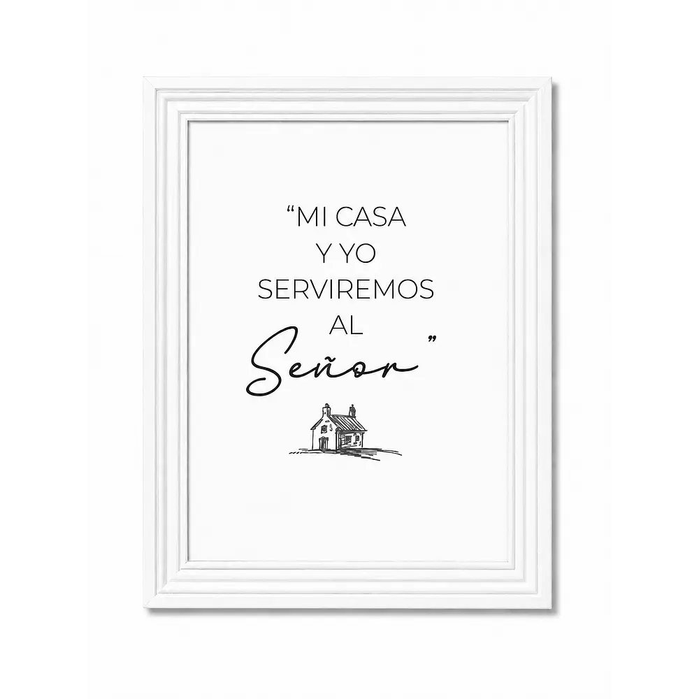 Cuadro Decorativo A4 - "Mi Casa y Yo Serviremos Al Señor"
