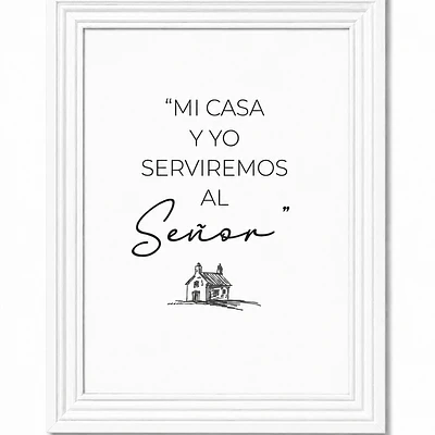 Cuadro Decorativo A4 - "Mi Casa y Yo Serviremos Al Señor"