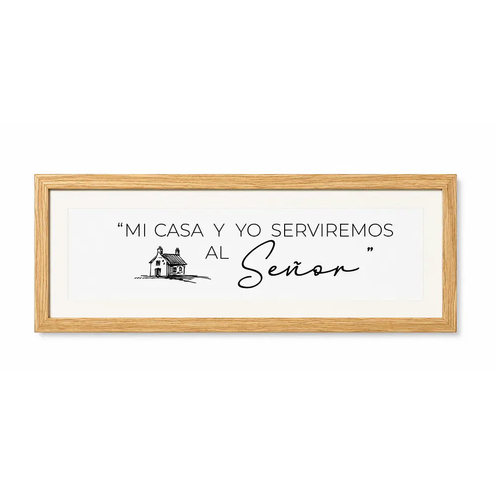 Cuadro Panorámico Pequeño - "Mi Casa y Yo Serviremos Al Señor"