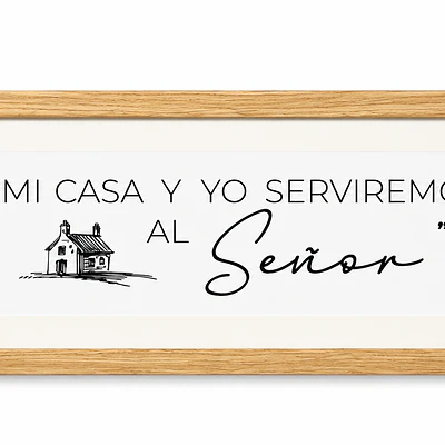 Cuadro Panorámico Pequeño - "Mi Casa y Yo Serviremos Al Señor"