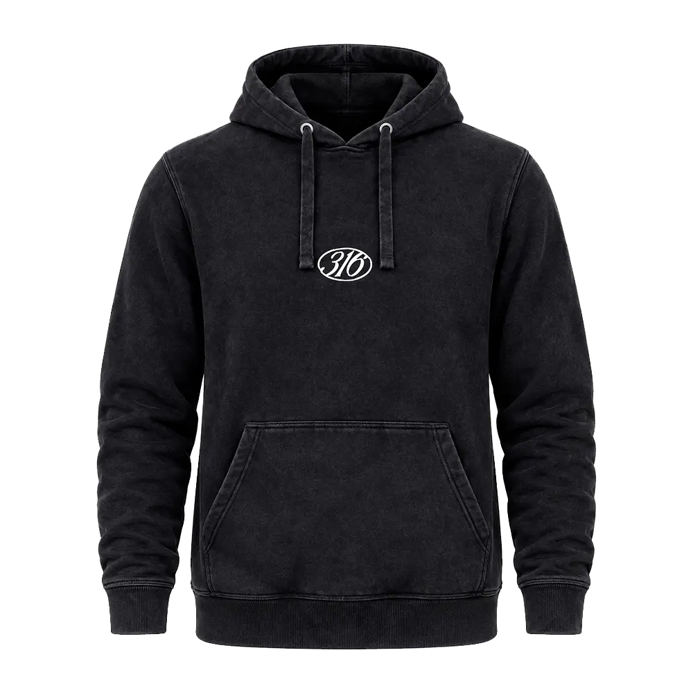 Polerón Canguro Acid Wash - "Eternal Life 316" (Variedad de Colores) 